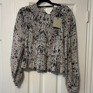 All Saints NWT Melani Print Gathered Peplum Top size US8